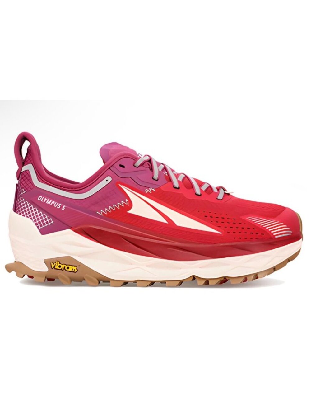 Altra Vibram Olympus 5 Running Sneaker Shoes Women 7.5 Red Trail Workout Gorpcor - Picture 2 of 16